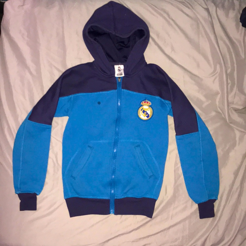 Real Madrid CF Youth Small Zip Hoodie Sweatshirt